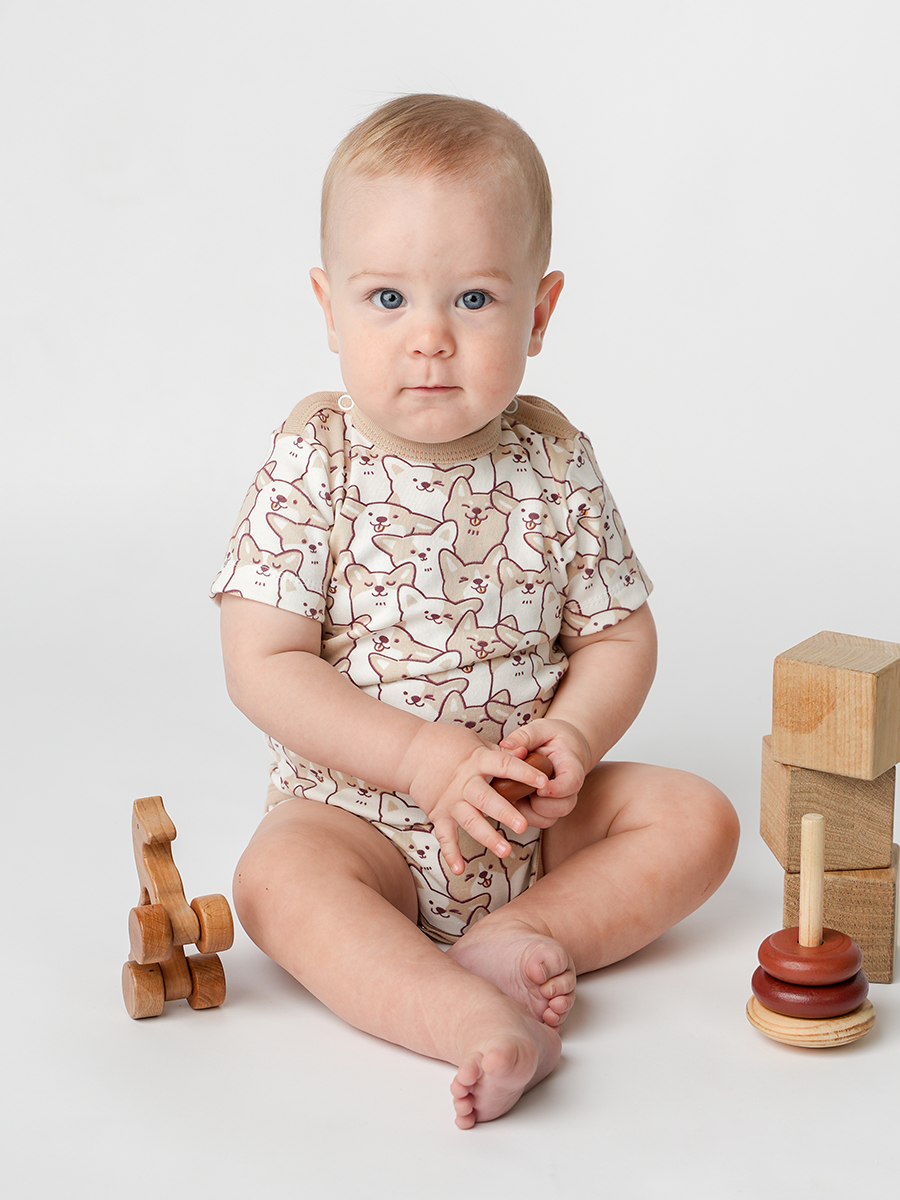 Боди детское КотМарКот 913322914, бежевый, 80