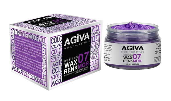 фото Воск для волос agiva color wax 07 violet фиолетовый, 120 мл
