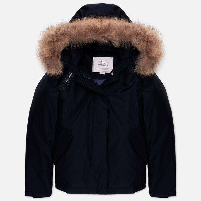 

Пуховик женский Woolrich Arctic Raccoon Short синий L, Arctic Raccoon Short