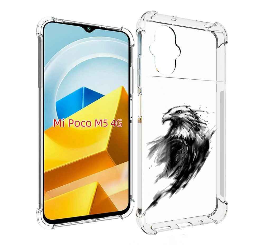 

Чехол Mypads Чб Птица Для Poco M5 Противоударный, Прозрачный, Tocco