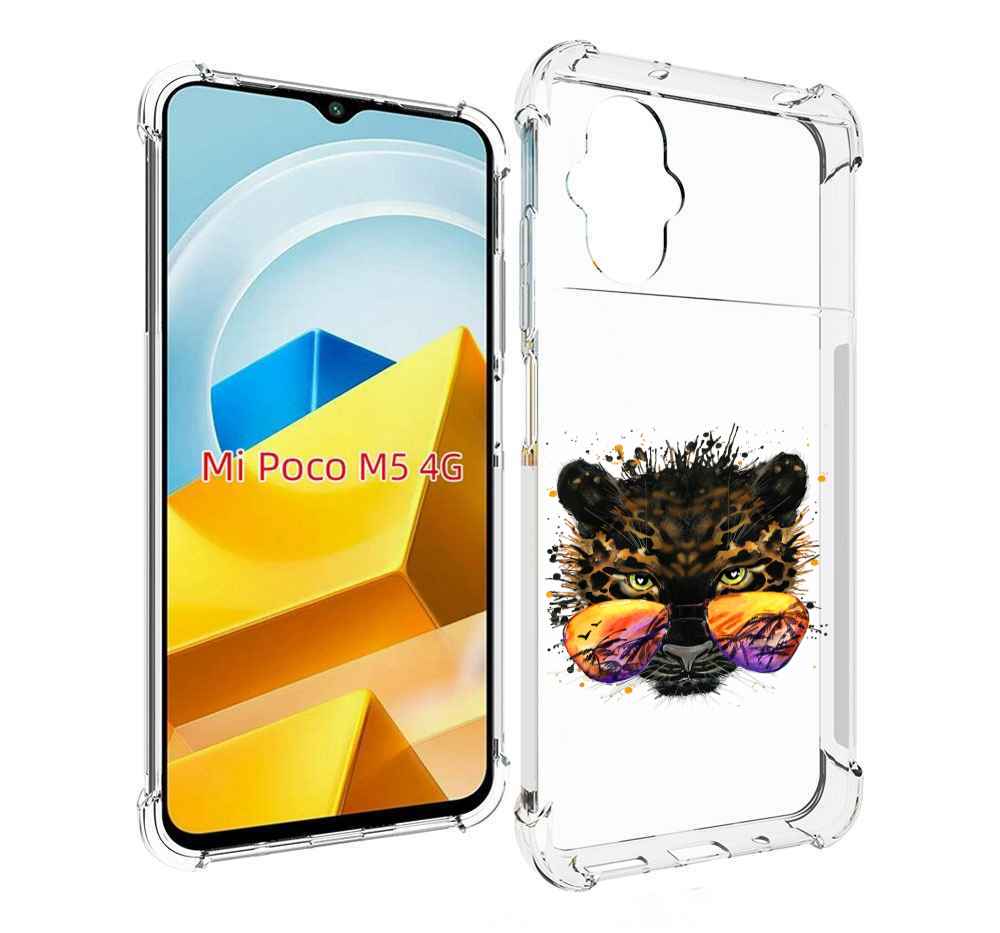 

Чехол Mypads Тропический Леопард Для Poco M5 Проти, Прозрачный, Tocco