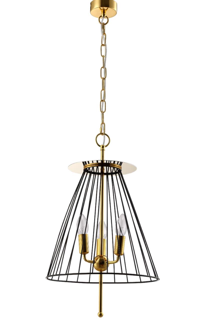 фото Светильник подвесной crystal lux modesto, modesto sp3 black/gold, 180w, e14