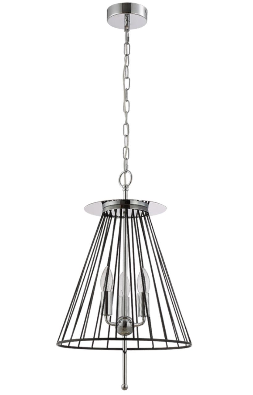 фото Светильник подвесной crystal lux modesto, modesto sp3 black/chrome, 180w, e14