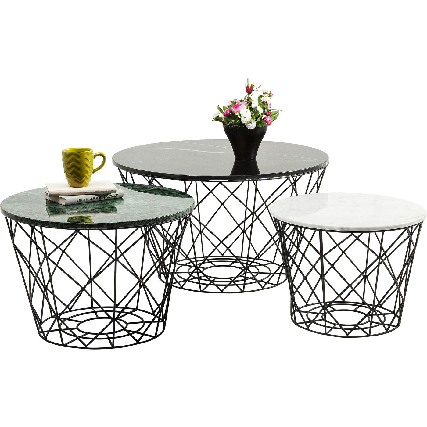 фото Набор из 3 кофейных столиков kare design; коллекция east; 80х46х80 см