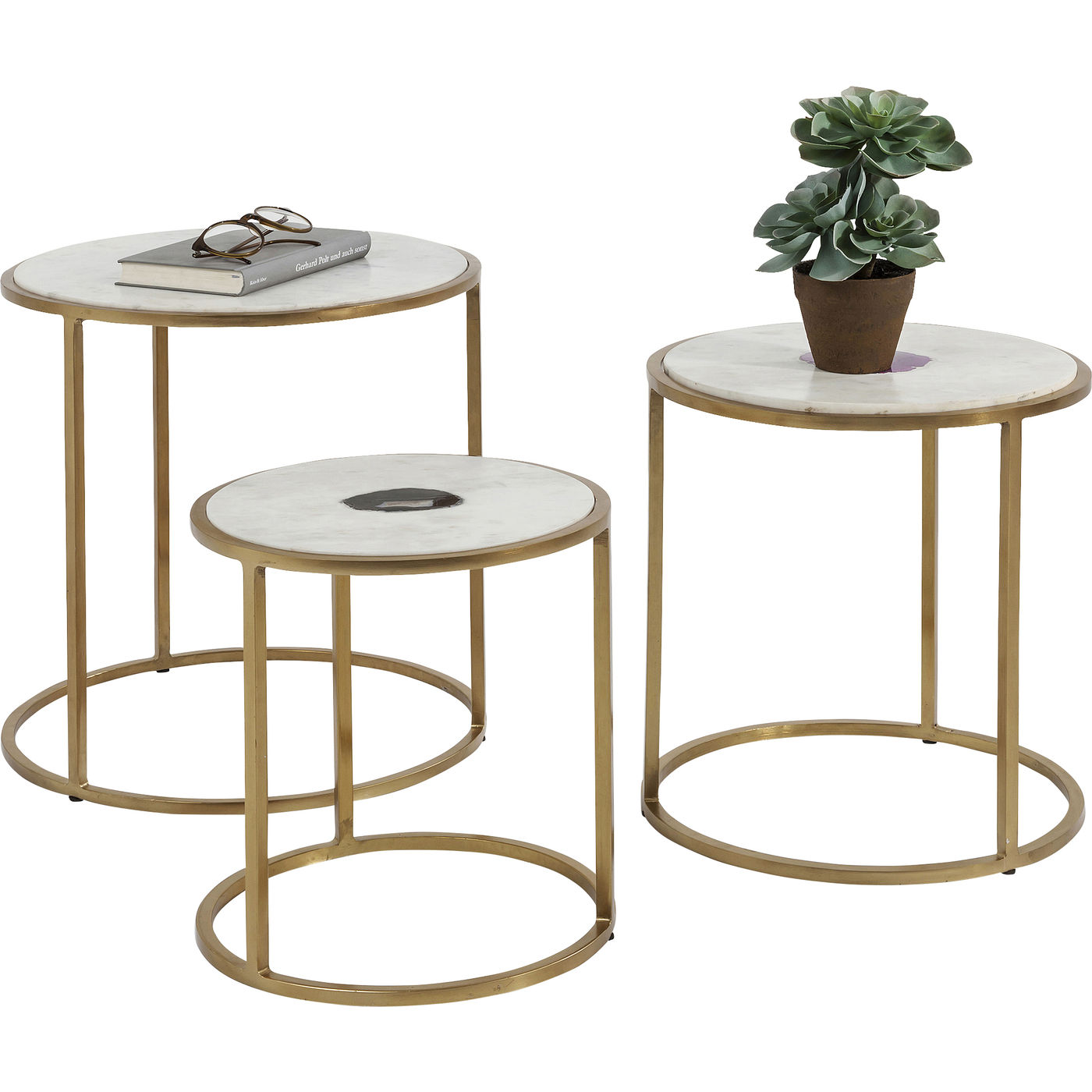фото Набор из 3 приставных столиков kare design, коллекция limbo, 45х43х45 см