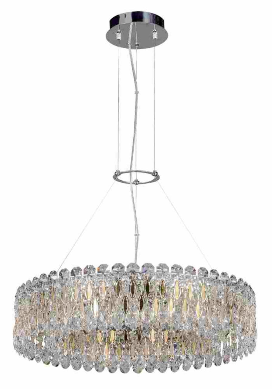 фото Светильник подвесной crystal lux lirica sp10 d610 chrome/gold-transparent, 600w