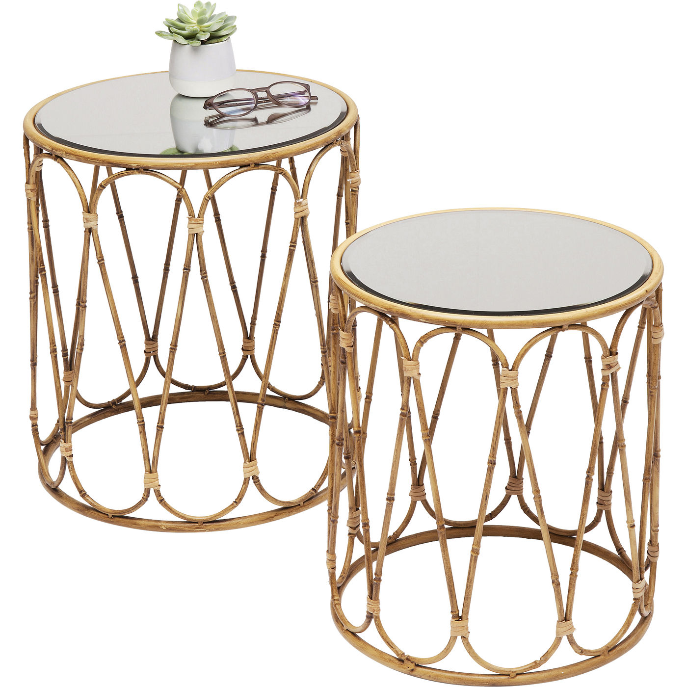 фото Набор из 2 приставных столиков kare design; коллекция bamboo; 38х46х38 см