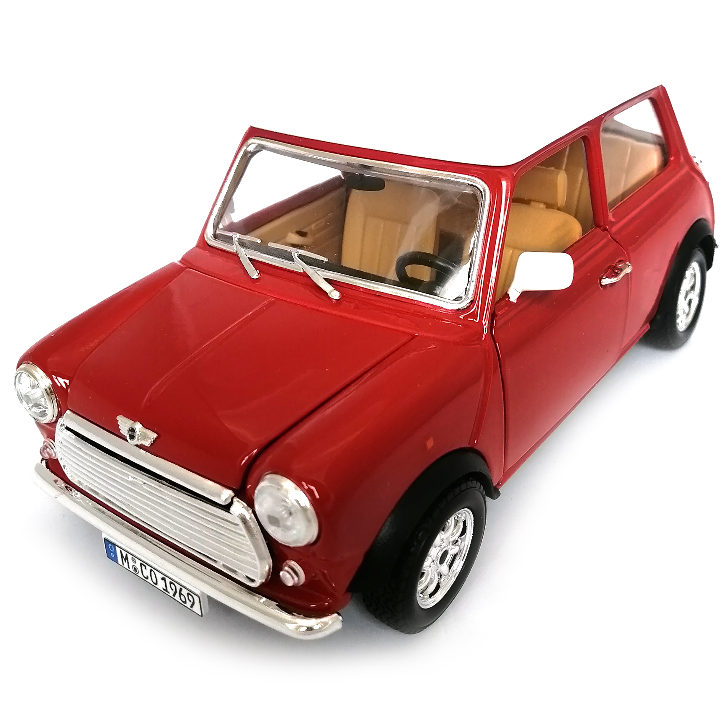 Коллекционная модель автомобиля Bburago Mini Cooper 1969, масштаб 1:18, 18-12036 red