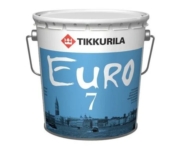 фото Краска euro 7 латексная матовая белая 2,7 л tikkurila