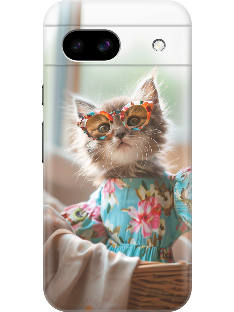 

Силиконовый чехол на Google Pixel 8a с принтом "Кошечка в голубом платье", Прозрачный;белый;голубой;серый, 784809111