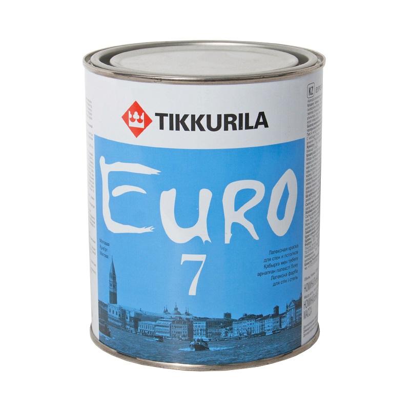 фото Краска euro 7 для стен и потолков латексная матовая белая 0,9 л tikkurila