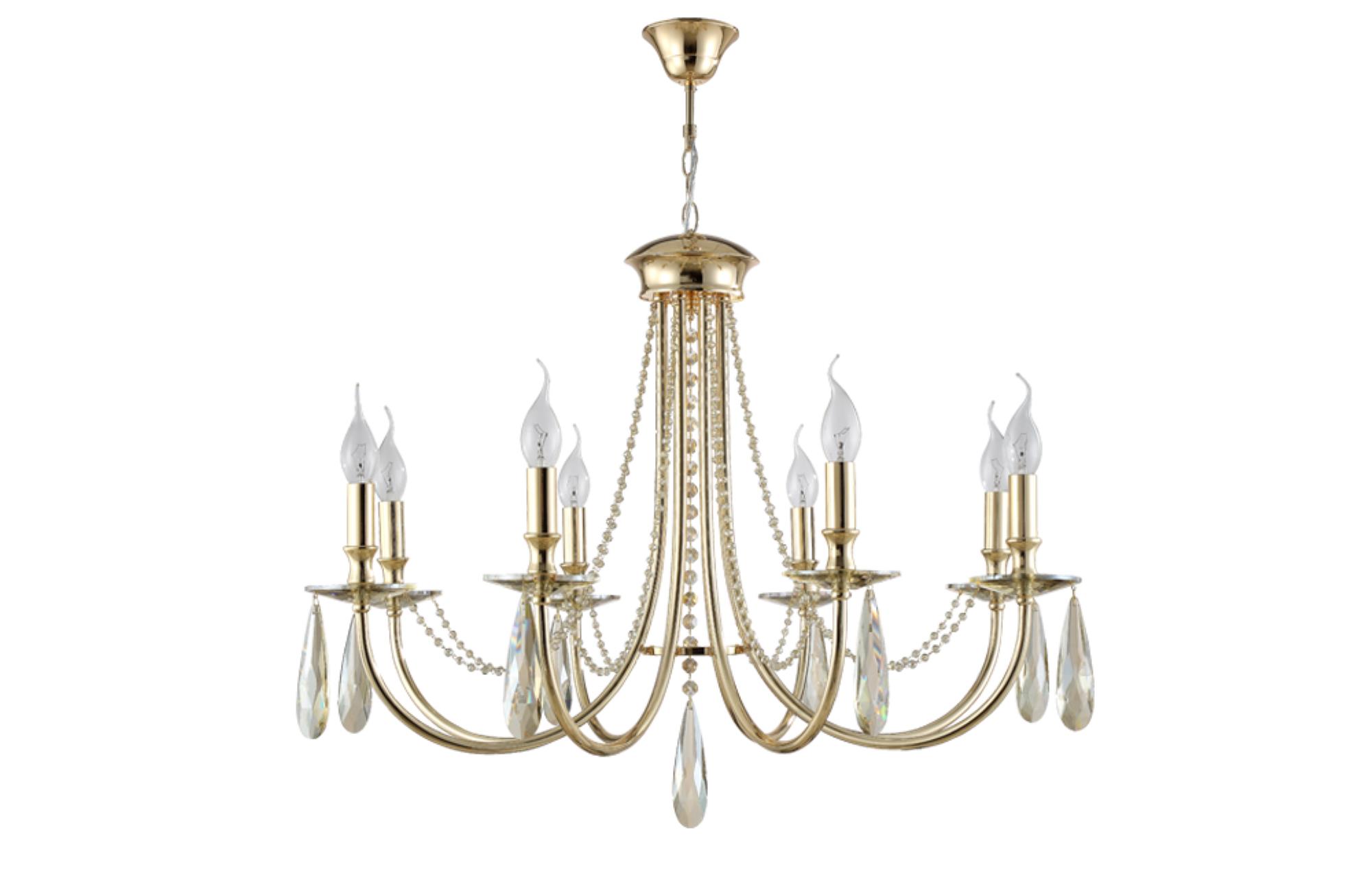 фото Светильник потолочный crystal lux victoria, victoria sp8 gold/amber, 480w, e14