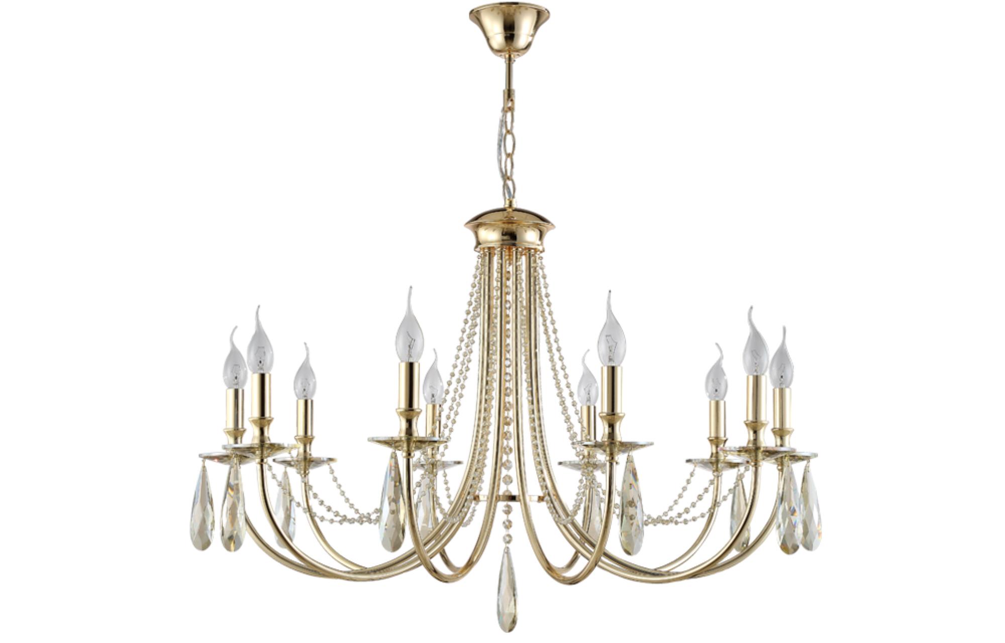 фото Светильник потолочный crystal lux victoria, victoria sp10 gold/amber, 600w, e14