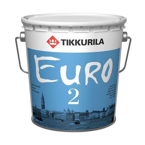 фото Краска euro 2 для стен и потолков белая 2,7 л tikkurila