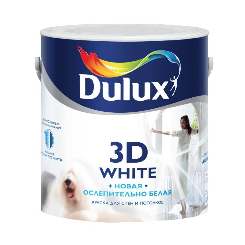 

Краска DULUX белая 3D матовая 2,5 л, Белый