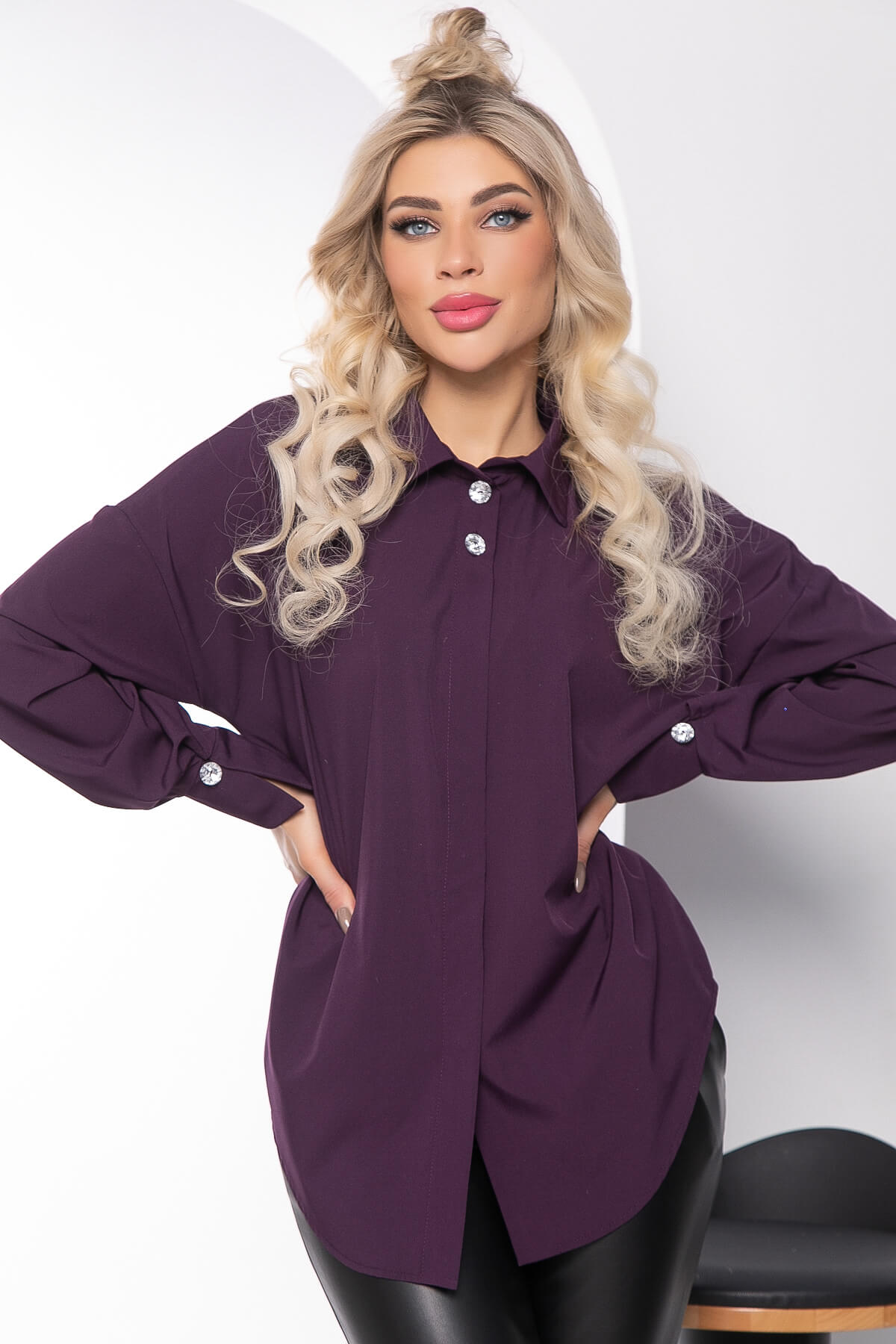 Блуза женская LT Collection Особый повод фиолетовая 46 RU