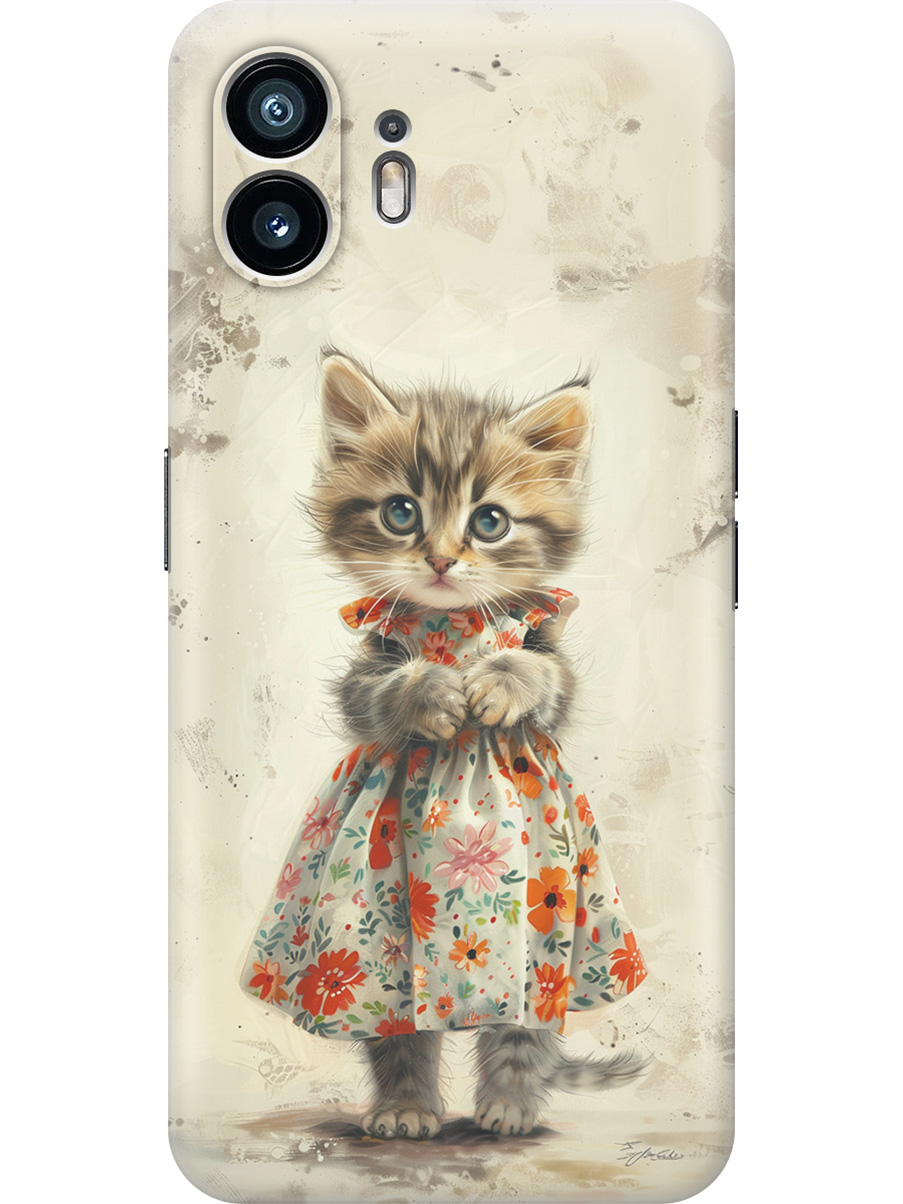 

Силиконовый чехол на Nothing Phone (2) с принтом "Кошечка в цветочном платье", Прозрачный;бежевый;серый, 784811511
