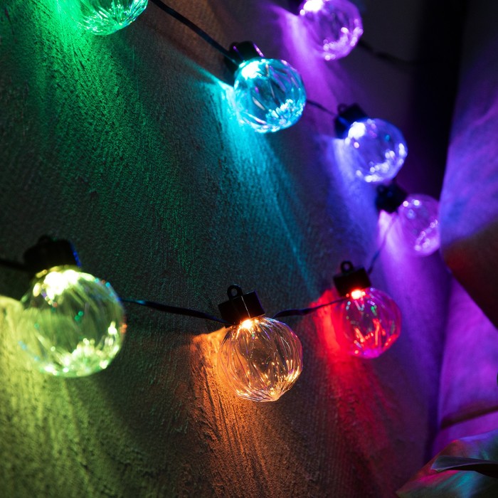 

Световая гирлянда новогодняя Luazon Lighting Рифленые шарики 9642135 6 м разноцветный/RGB, Рифленые шарики