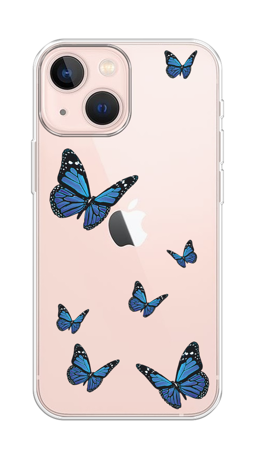 

Чехол на Apple iPhone 13 mini "Blue butterflies", Синий;черный, 14150-1