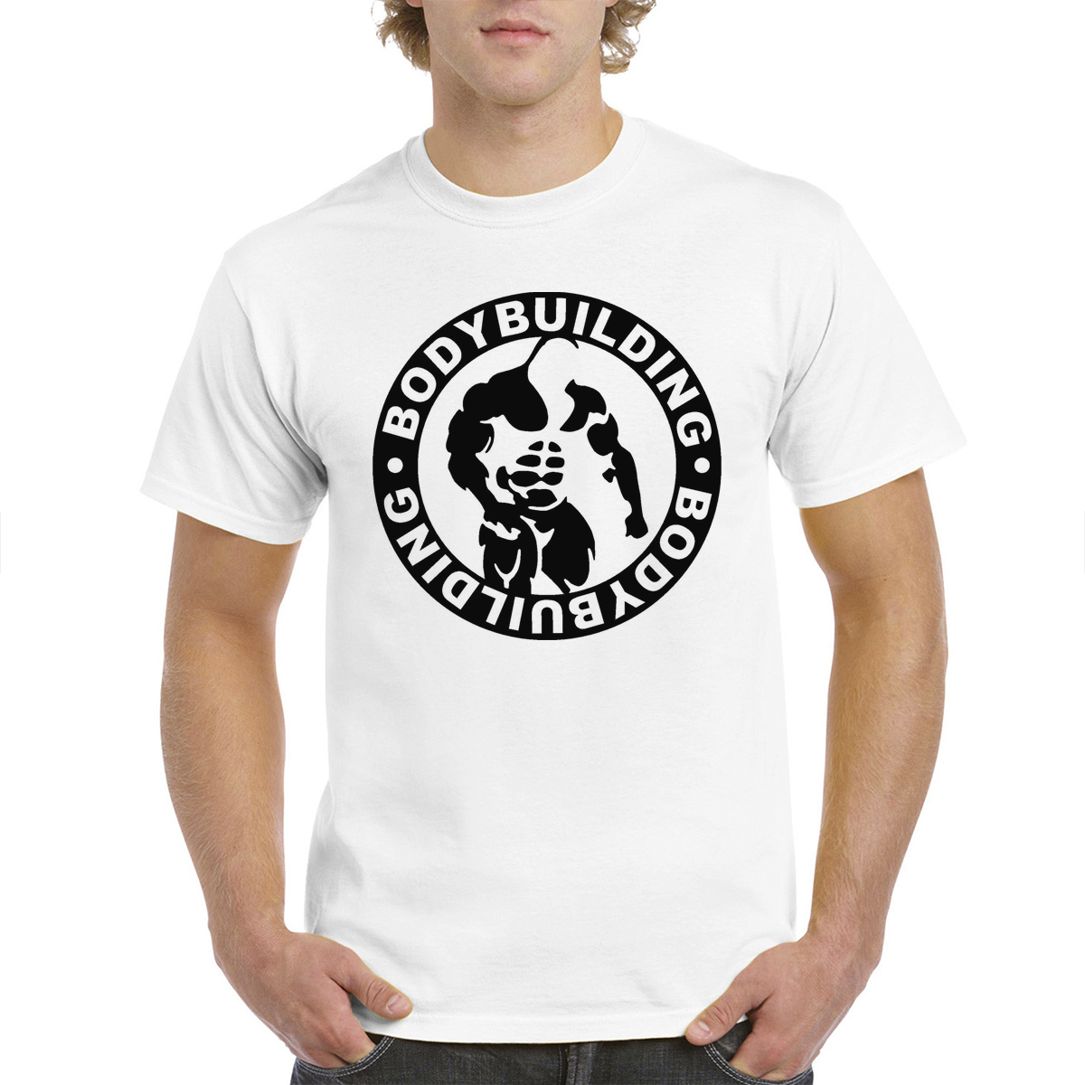 

Футболка унисекс coolpodarok Bodybuilding (бодибилдинг) белая 60 RU, Белый, M0113435