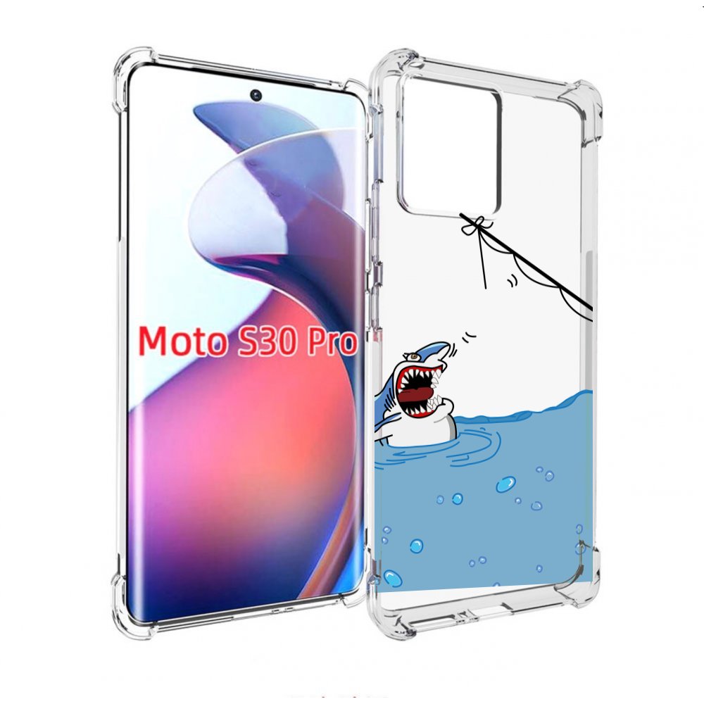 

Чехол MyPads акула-рисунок для Motorola Moto S30 Pro, Прозрачный, Tocco