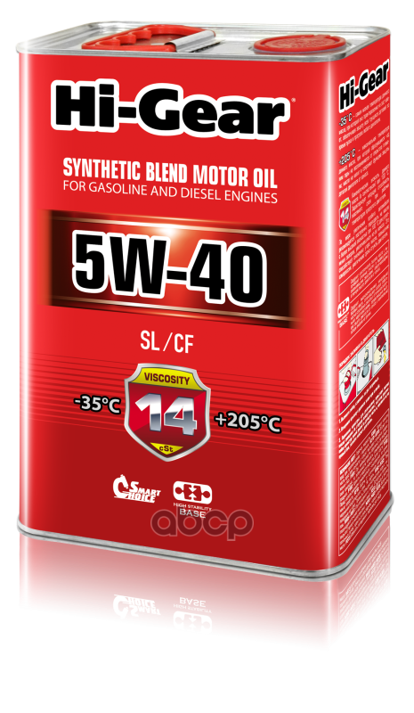 Моторное масло Hi-Gear полусинтетическое 5W40 Sl/Cf 4л