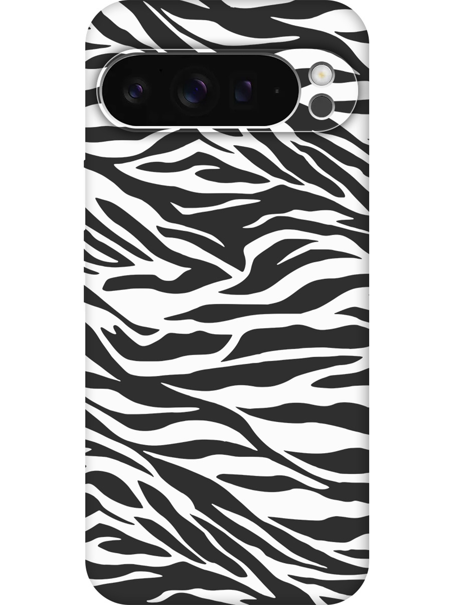 

Силиконовый чехол на Google Pixel 9 pro с принтом "Паттерн зебры" матовый черный, 784810312