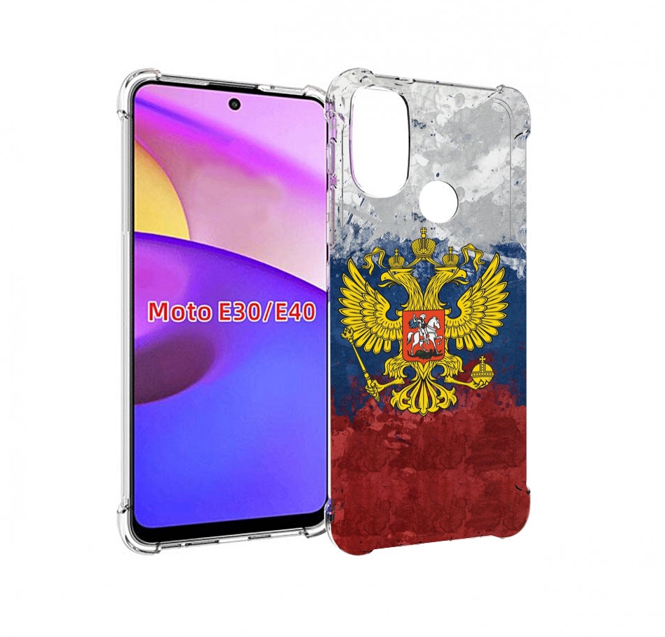 

Чехол бампер MyPads герб-России для Motorola Moto E30., Прозрачный, Tocco