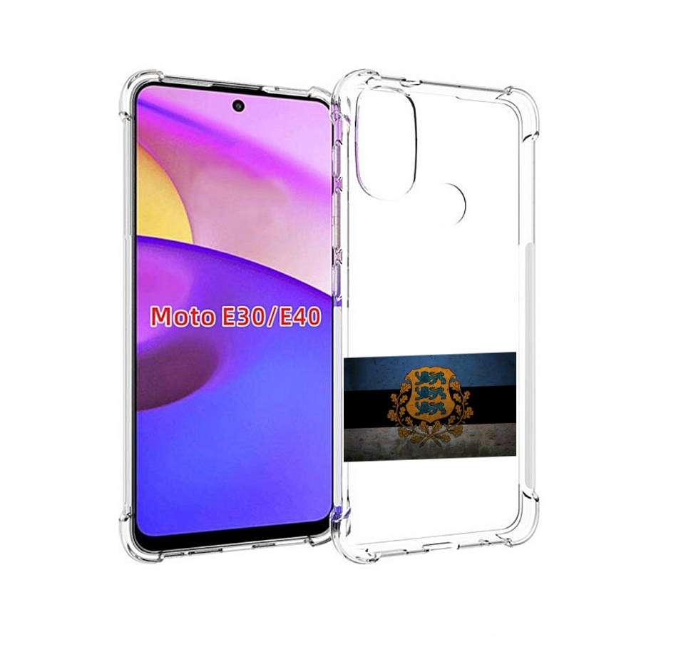 

Чехол бампер MyPads герб флаг эстонии-1 для Motorola Moto E30., Прозрачный, Tocco