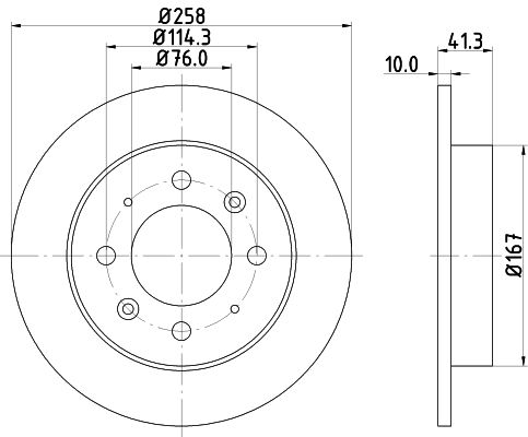 

Диск тормозной задний для Kia Cerato (04-) / Spectra (04-) d=258 TRIALLI DF073302