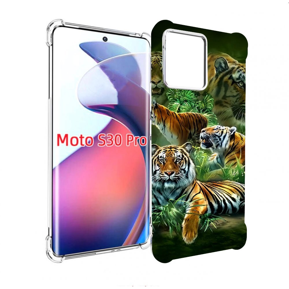 

Чехол MyPads Тигры для Motorola Moto S30 Pro, Прозрачный, Tocco