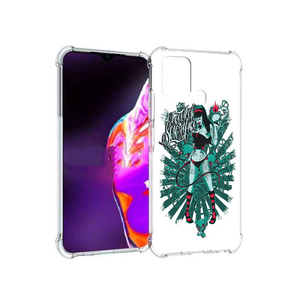 

Чехол MyPads Tocco для Infinix Hot 10s нарисованная девушка в татуировках, Прозрачный, Tocco