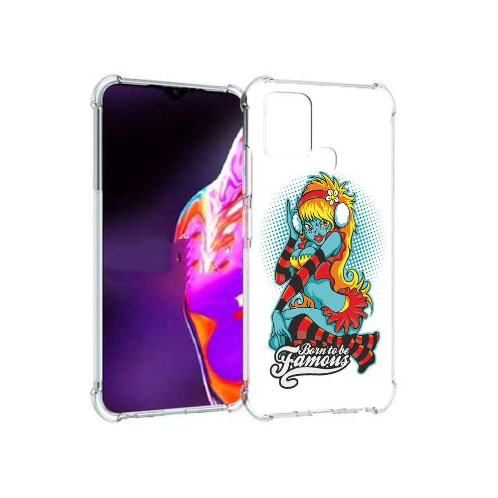 

Чехол MyPads Tocco для Infinix Hot 10s нарисованная девушка в наушниках, Прозрачный, Tocco