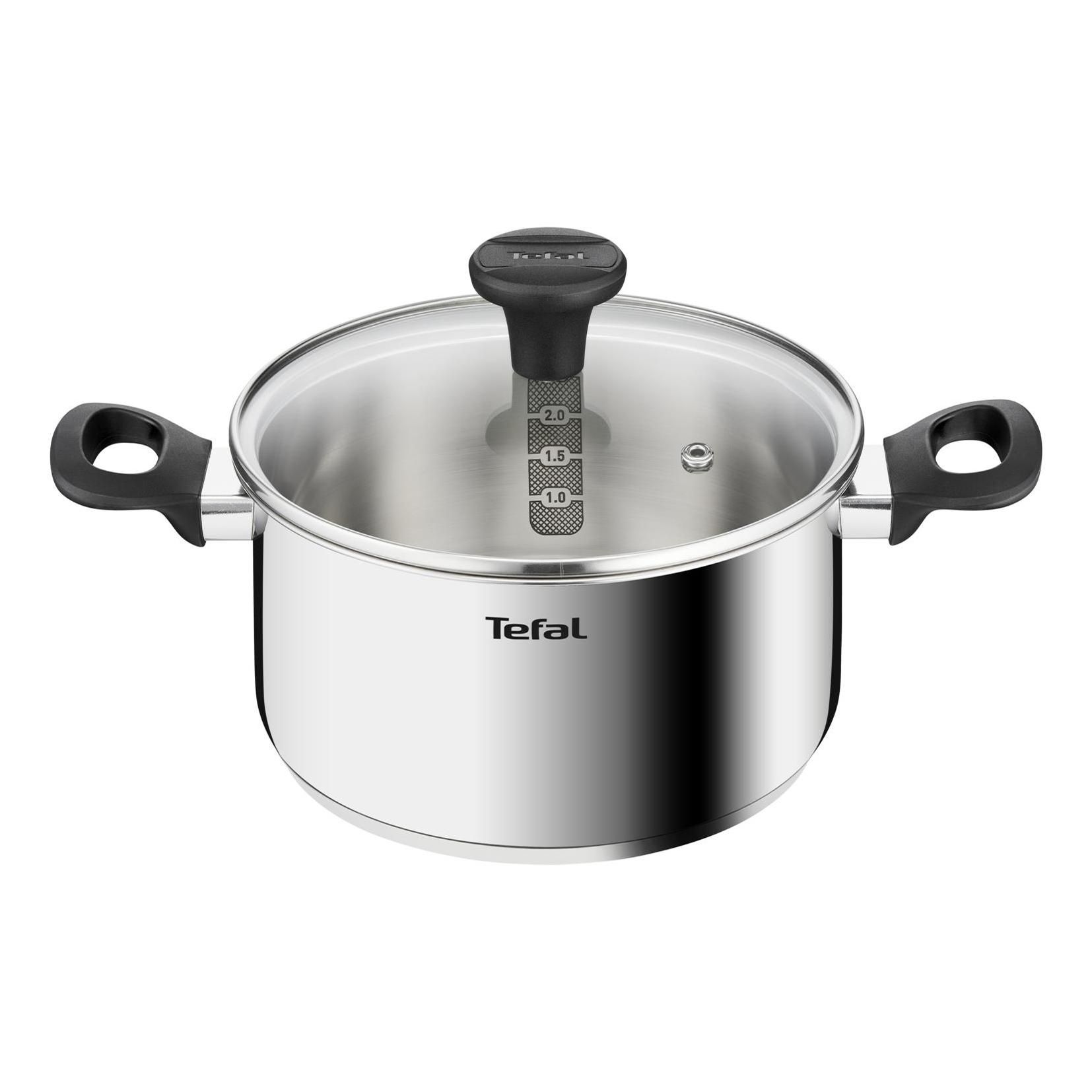 

Кастрюля Tefal Edition с крышкой 20 см, Серебристый