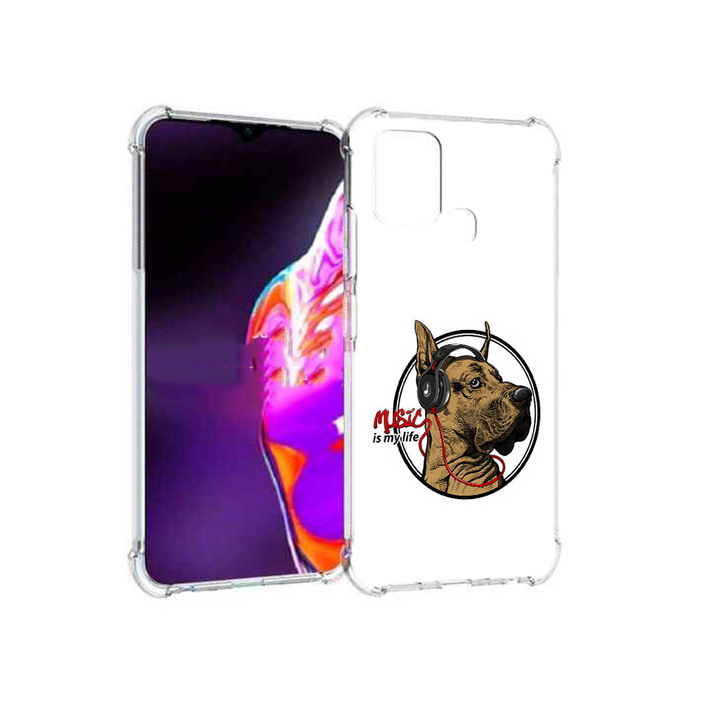 

Чехол MyPads Tocco для Infinix Hot 10s музыкальная собака, Прозрачный, Tocco