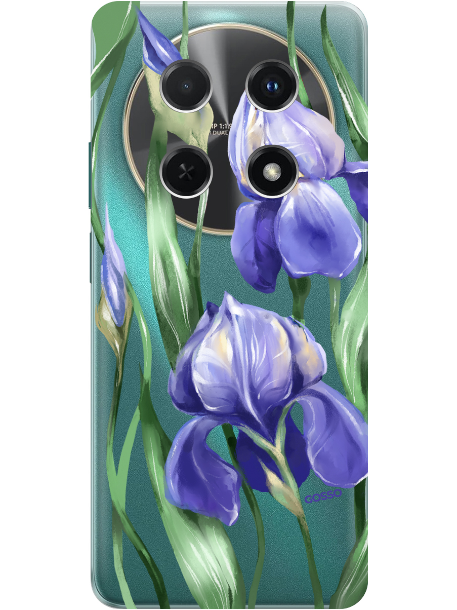 

Силиконовый чехол на Huawei nova 12i с принтом "Удивительные ирисы" прозрачный, Прозрачный;белый;синий, 782624021