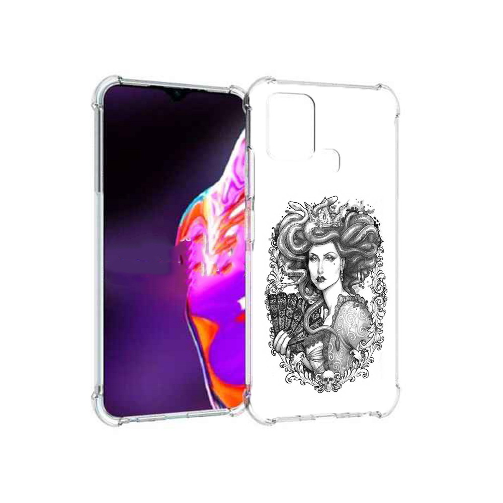 

Чехол MyPads Tocco для Infinix Hot 10s медуза черно белый, Прозрачный, Tocco