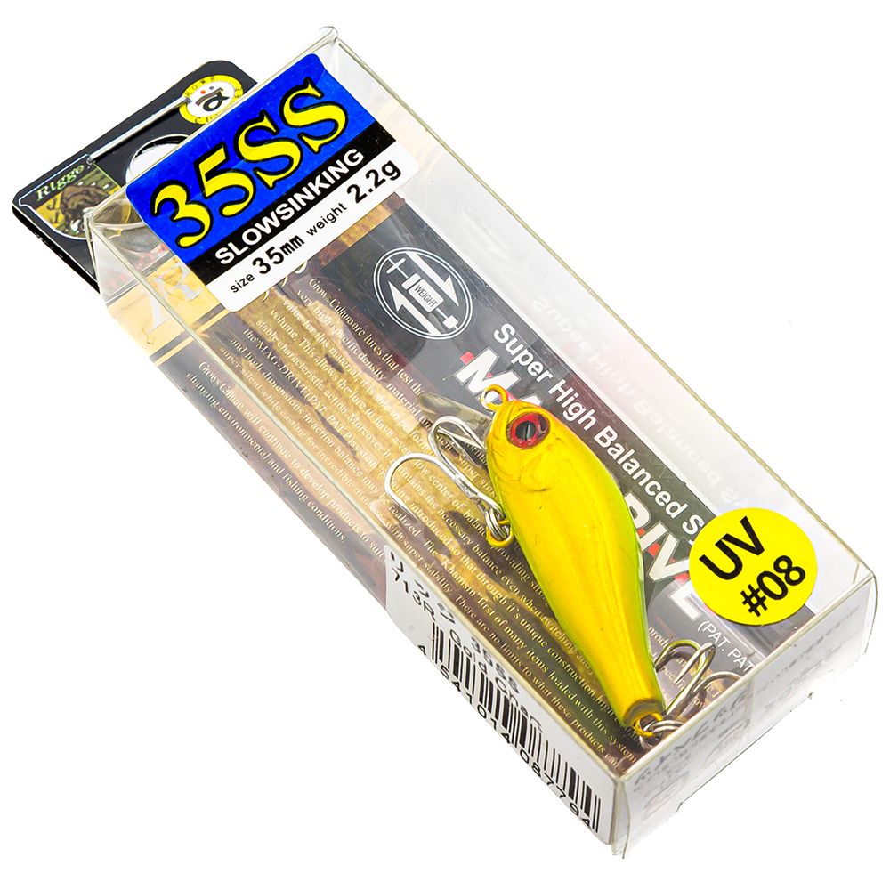 

Воблер Grows Culture Rigge 35ss uv08 35 мм 2.2 гр медленно-тонущий, Разноцветный, Rigge 35ss