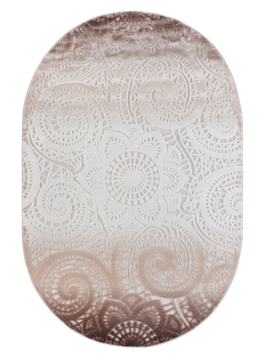 фото Ковер yakamoz 7656a овальный коричневый 160x230 sofia rugs