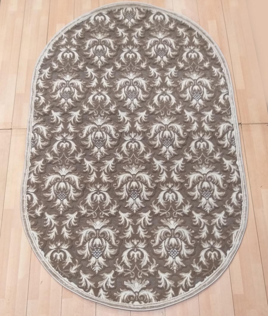 фото Ковер pegas 4198f овал крем/с.коричневый 150х300 sofia rugs