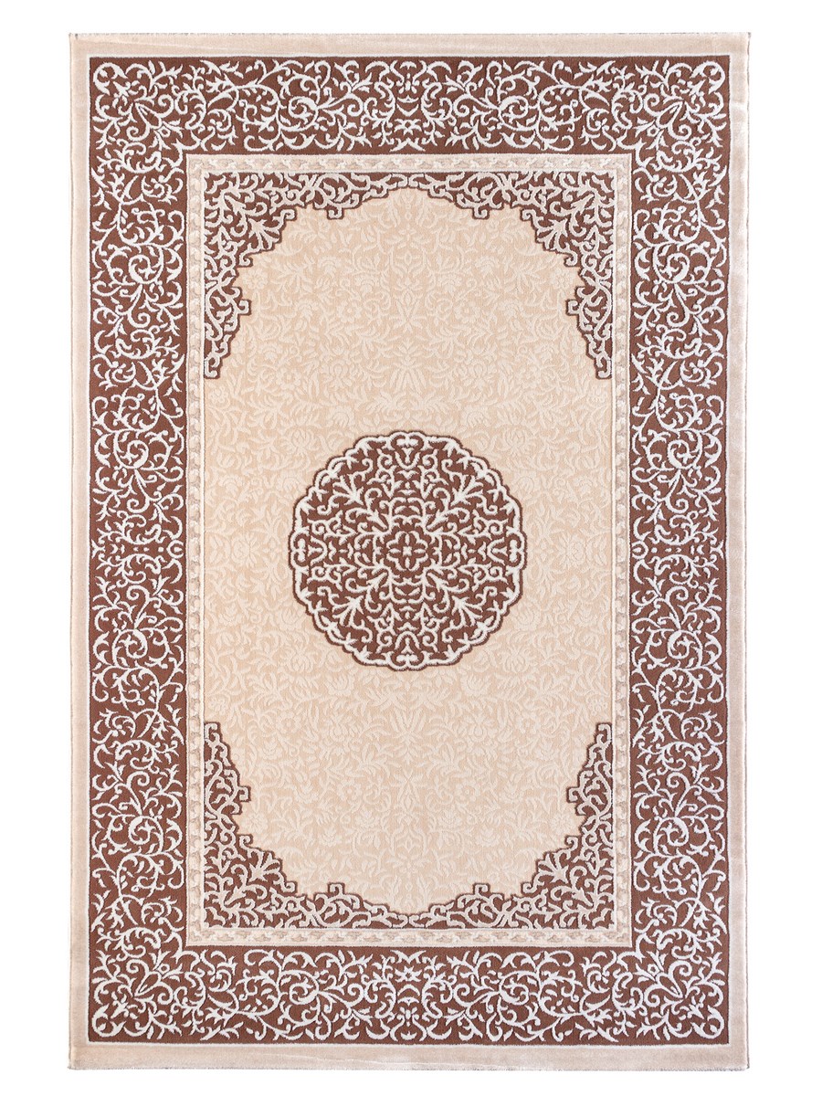 фото Ковер rixos 4089a прямой белый/коричневый 150x230 sofia rugs