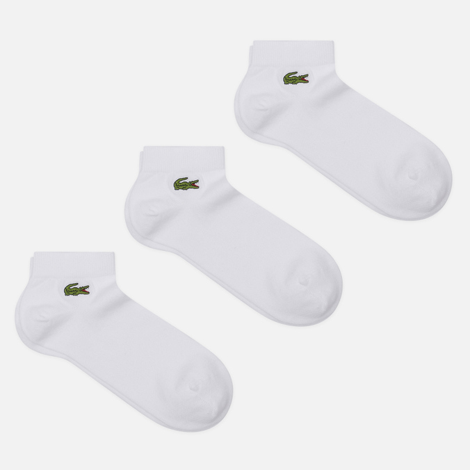 

Комплект носков унисекс Lacoste 3-Pack Sport Low белых 41-46, 3-Pack Sport Low