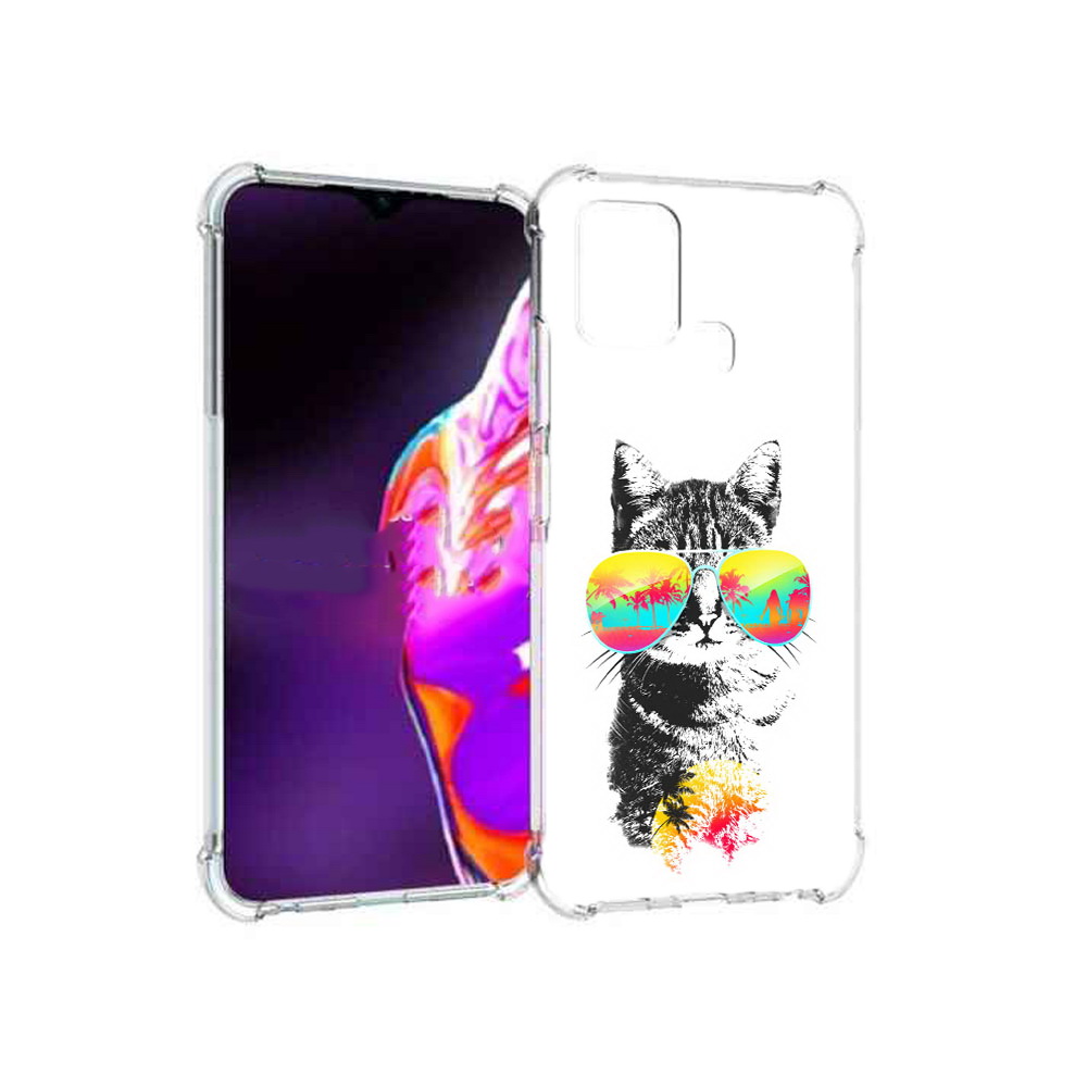 

Чехол MyPads Tocco для Infinix Hot 10s крутой кот, Прозрачный, Tocco