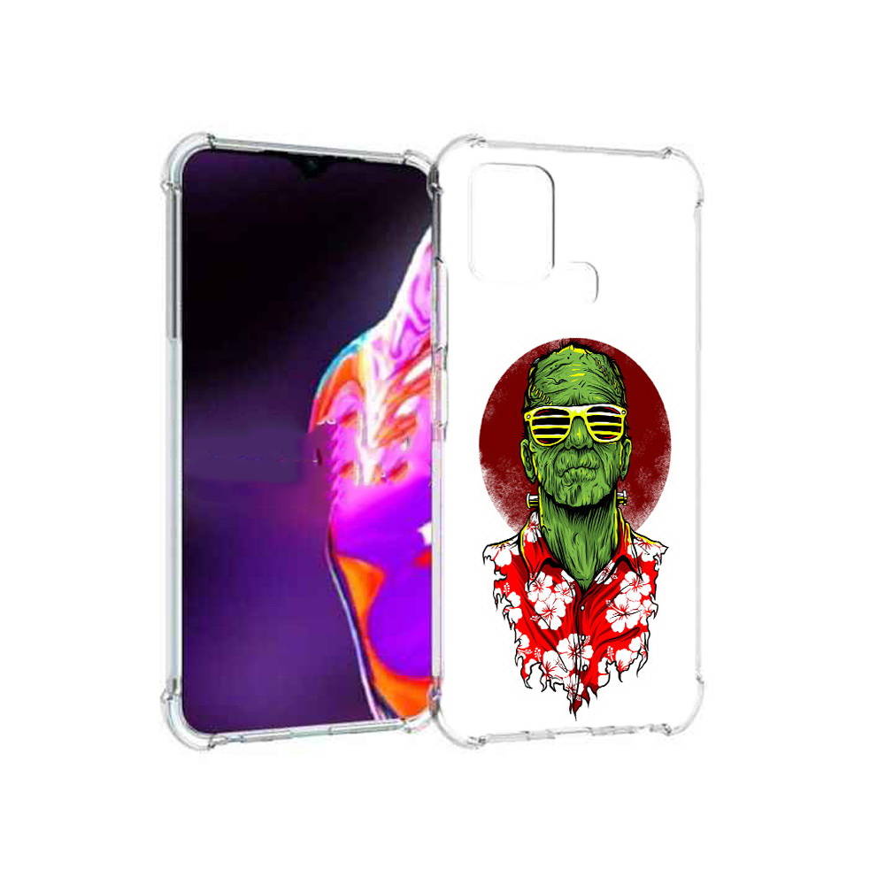 

Чехол MyPads Tocco для Infinix Hot 10s крутой зеленый мужчина в очках, Прозрачный, Tocco