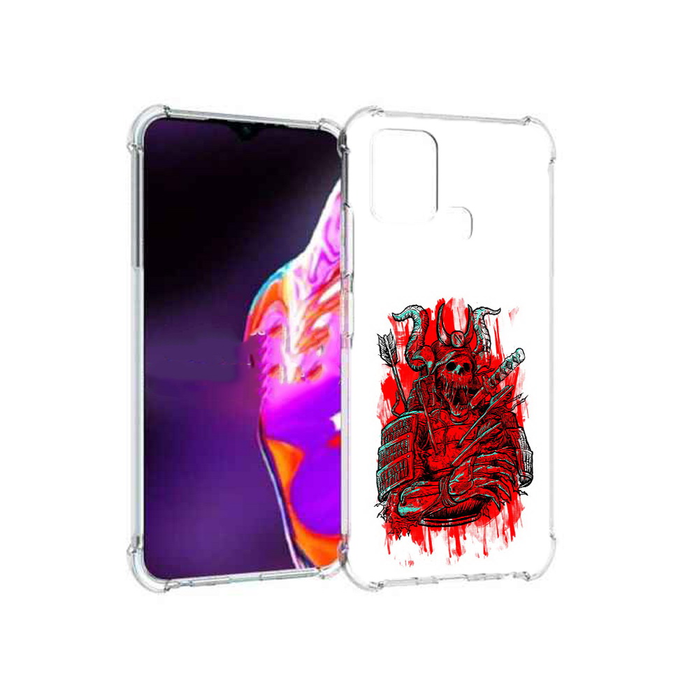 

Чехол MyPads Tocco для Infinix Hot 10s красный скелет воин, Прозрачный, Tocco
