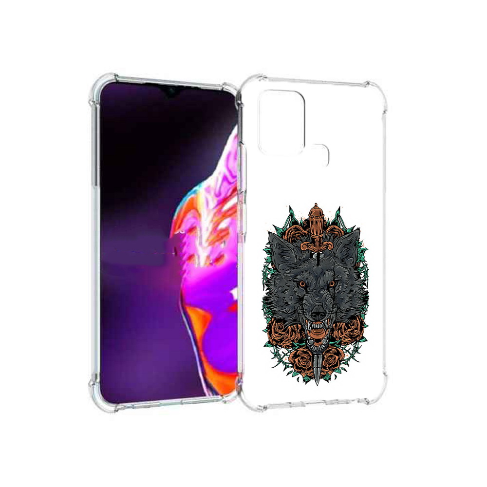 

Чехол MyPads Tocco для Infinix Hot 10s красивый злой волк, Прозрачный, Tocco