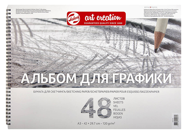 

Альбом Talens Art Creation для графики на спирали 29,7 х 42 см 48 л 120 г