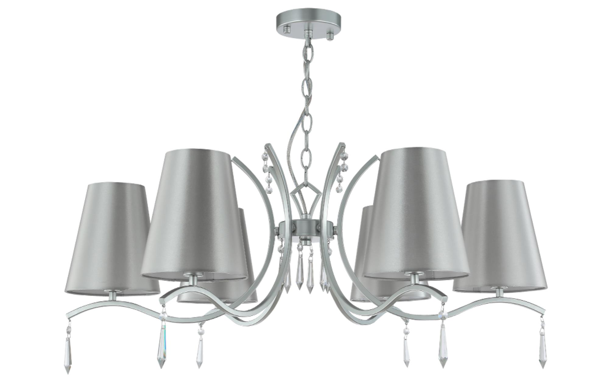 фото Светильник потолочный crystal lux renata, renata sp6 silver, 360w, e14