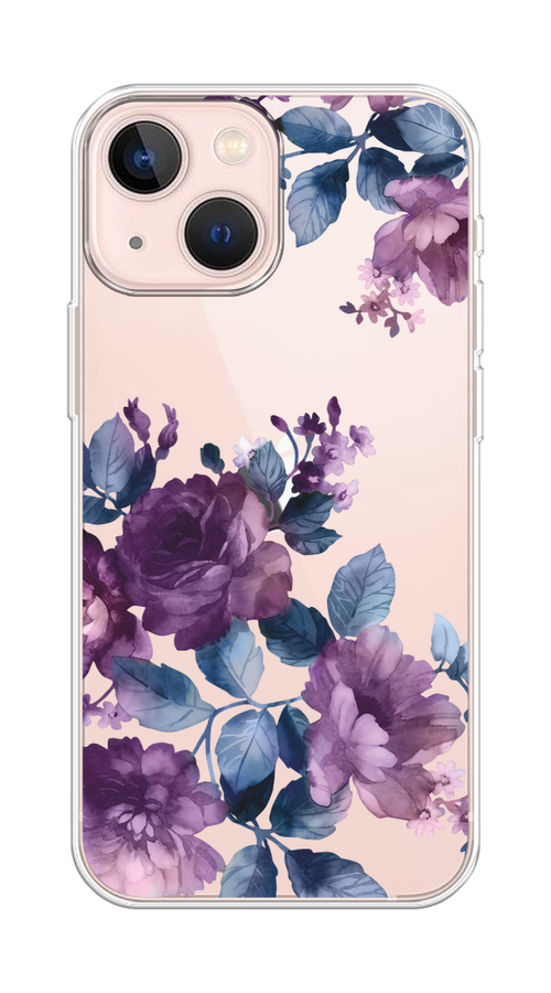 

Чехол на Apple iPhone 13 mini "Purple Blossoms", Синий;фиолетовый, 14150-1