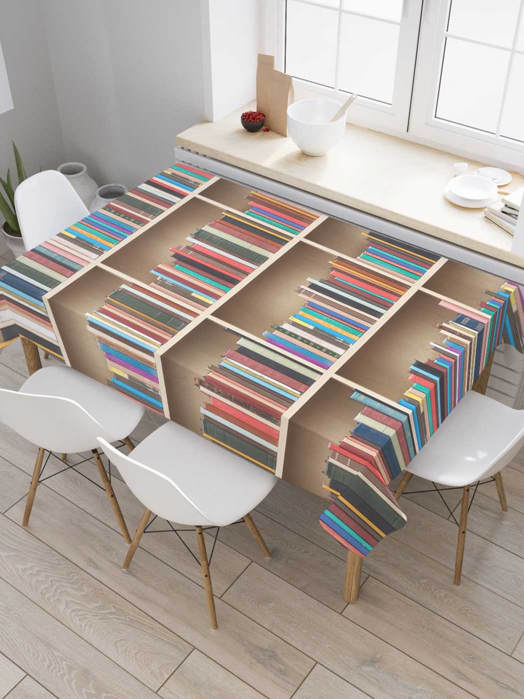 

Скатерть прямоугольная JoyArty "Дом книголюба" из сатена, 180x145 см, Коричневый, Дом книголюба